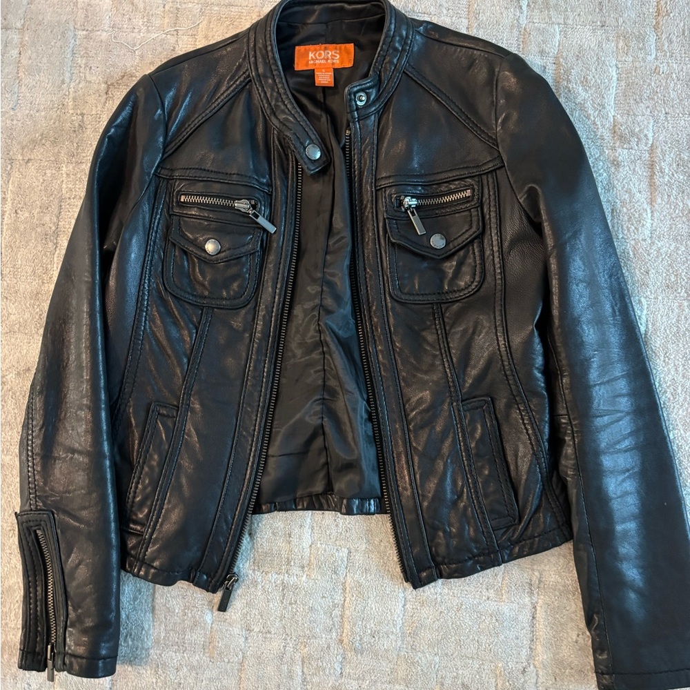 Michael Kors Black Leather Jacket for Men